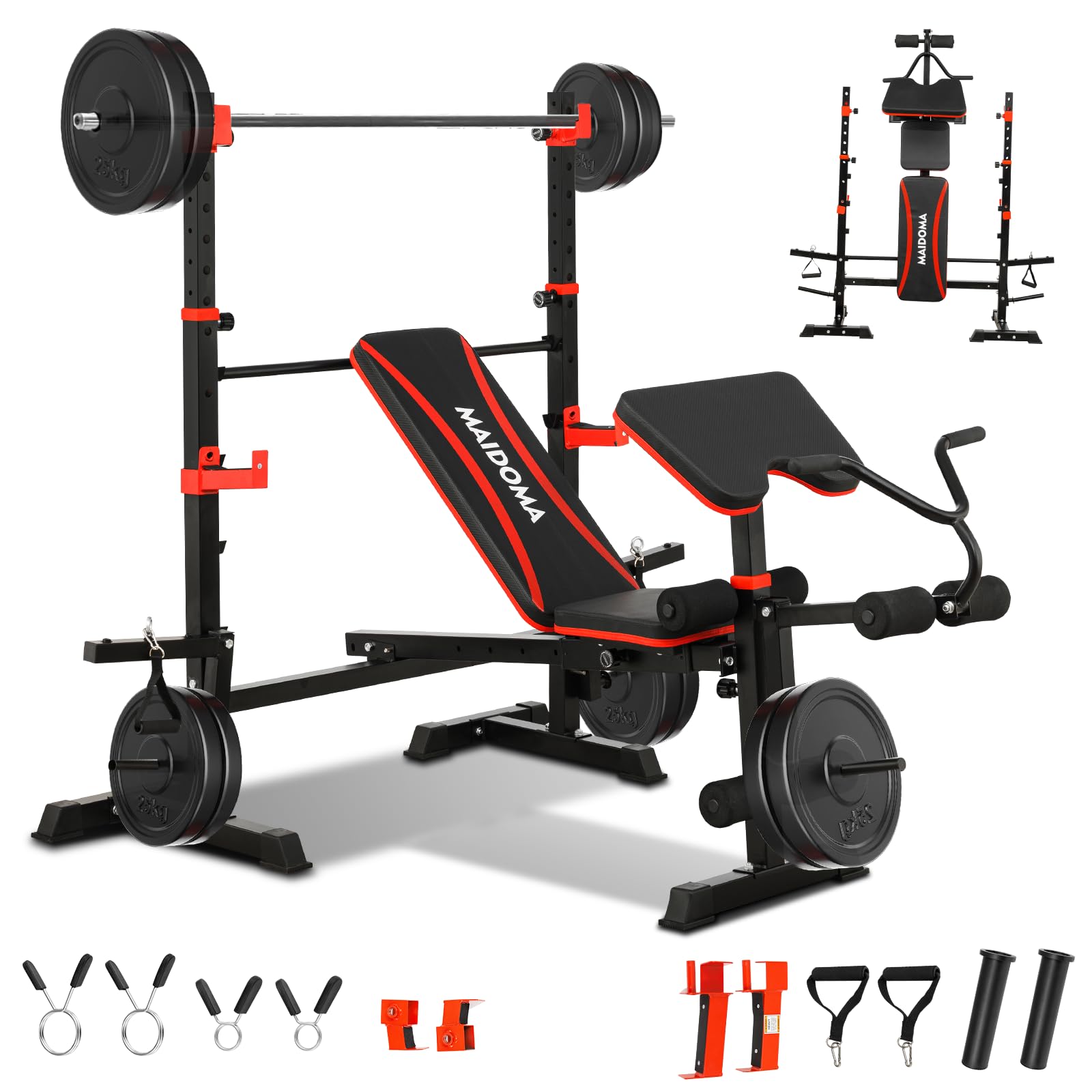 Amazon.com : 1500LBS 6 in 1 Weight Bench Set with Leg Extension